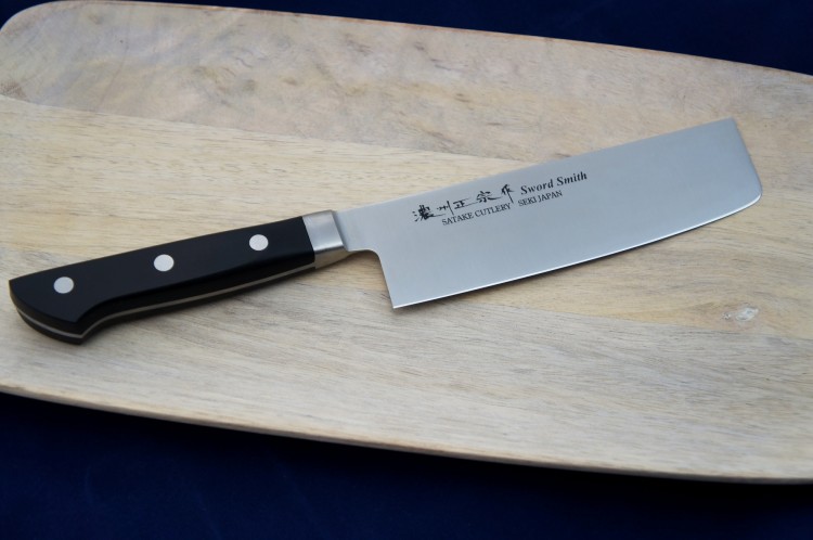 Satake Satoru Japoński Ostry Nóż Tasak Nakiri Do Siekania 56-58 HRC 16cm