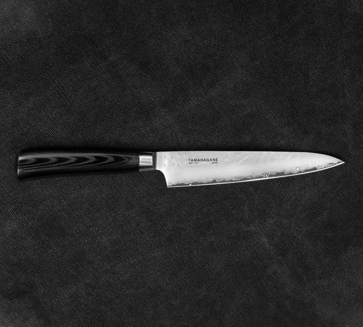 Tamahagane Tsubame Black VG-5 Japoński Nóż Kuchenny Uniwersalny 61HRC 15cm