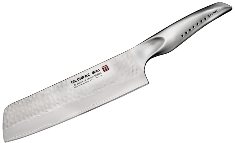 Global SAI Japoński Ostry Nóż Kuchenny Do Warzyw 19cm 56-58 HRC SAI-04