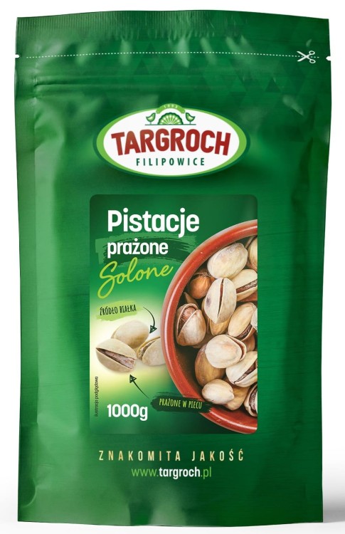Pistacje Solone Prażone w Piecu Źródło Białka Do Łupania 1000g TARGROCH