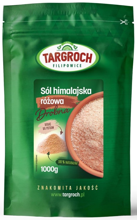 Zdrowa Sól Himalajska Różowa Mielona Czysta Naturalna Jakość 1kg TARGROCH