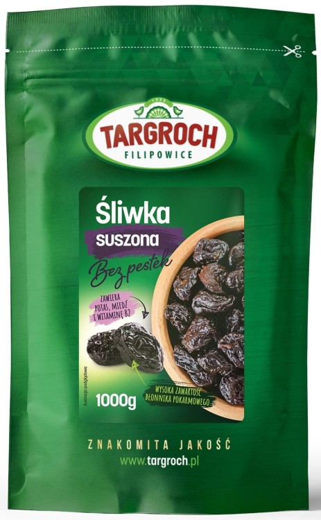 Śliwka Suszona Śliwki Suszone Bez Pestek Błonnik Natury 1kg 1000g TARGROCH