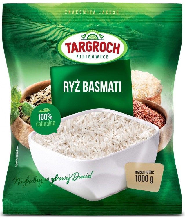Ryż Długoziarnisty Basmati Naturalny Biały z Pakistanu 1kg 1000g TARGROCH