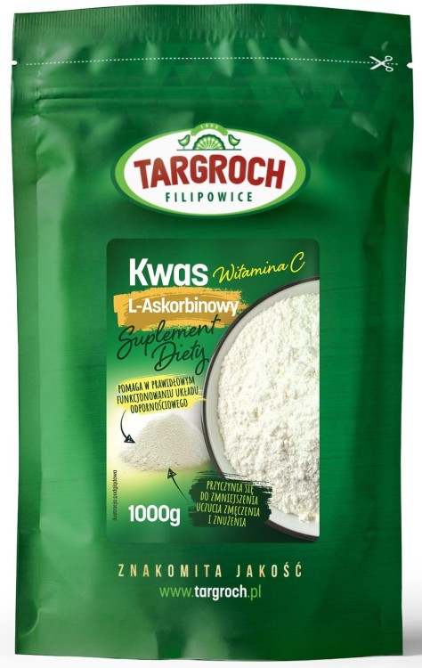 Naturalna Witamina C Kwas L-Askorbinowy w Proszku 100% 1kg 1000g TARGROCH