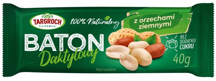 Zdrowy Baton Daktylowy z Orzeszkami Ziemnymi Energia z Natury 40g TARGROCH