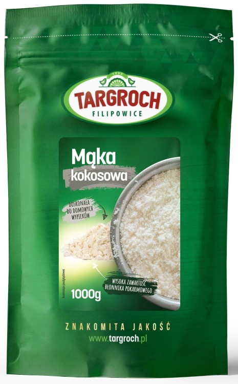 Zdrowa Mąka Kokosowa z Kokosa Dieta Keto Do Pieczenia 1kg 1000g TARGROCH