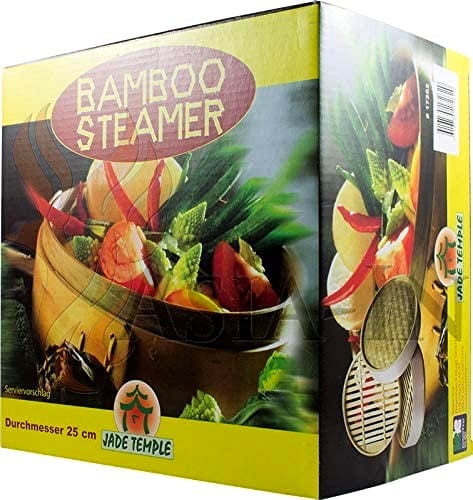 Chiński Parowar Parownik Kosz Bambusowy Okrągły Koszyk Parowy 25cm JADE TEMPLE