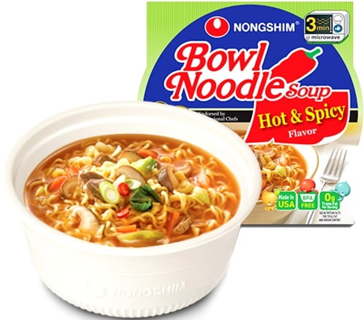 Koreańska Zupka Błyskawiczna Makaron Instant Ostra w Miseczce 100g NONGSHIM