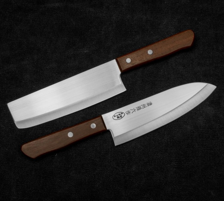 Satake Tomoko 420J2 Japoński Zestaw Nóż Santoku 17cm i Nakiri 16cm w Etui