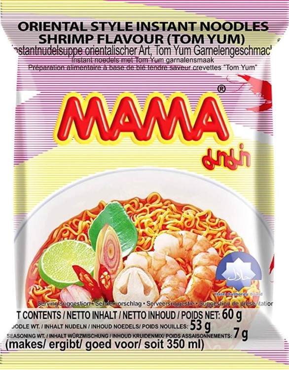 Tajska Zupka Błyskawiczna Makaron Instant Krewetkowa Tom Yum Ostra 60g MAMA