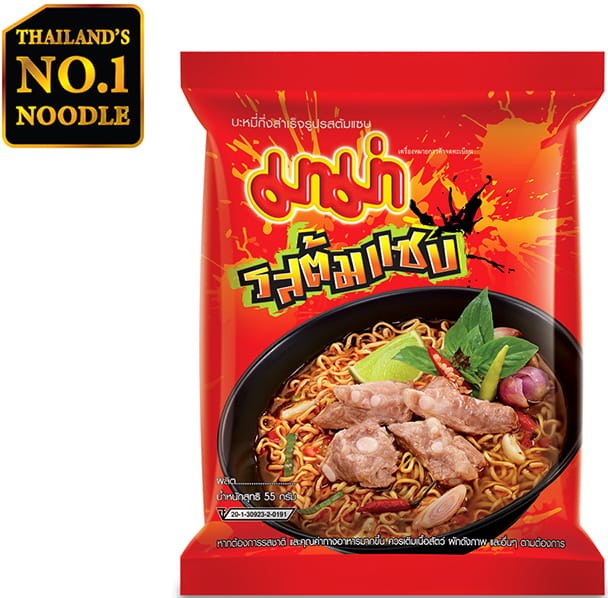 Tajska Zupka Błyskawiczna Makaron o Smaku Wieprzowiny Tom Saab 55g MAMA