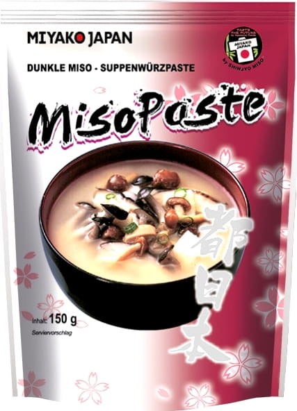 Japońska Pasta z Fermentowanej Soi Do Zupy Miso Ciemna 150g MIYAKO JAPAN