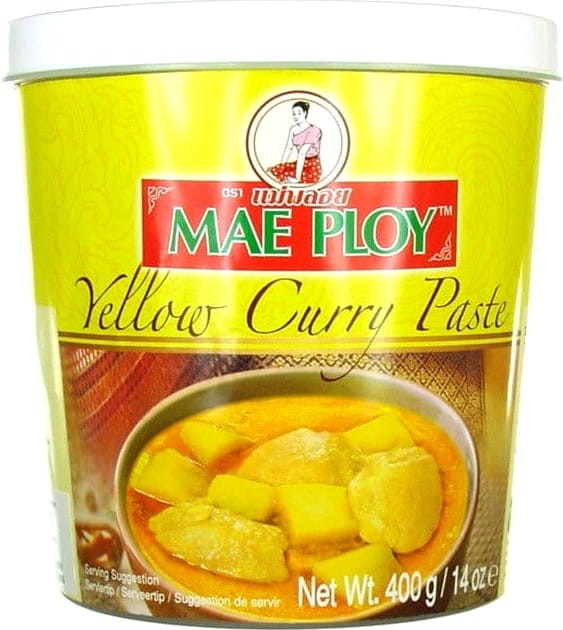 Żółta Tajska Pasta Curry Średnio Ostra Naturalna Jakość 400g MAE PLOY