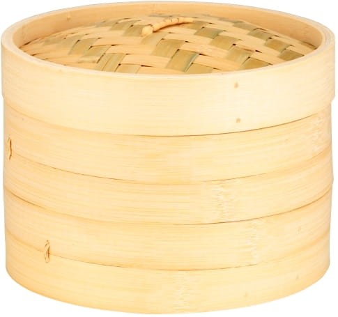 Parownik Parowar Bambusowy Okrągły Koszyk Kosz Do Parowania 2 Poziomy 25cm EMRO AZIATICA