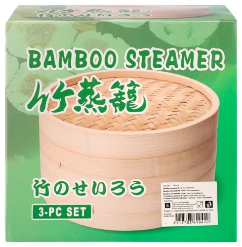 Parownik Parowar Bambusowy Okrągły Koszyk Kosz Do Parowania 2 Poziomy 15cm HS