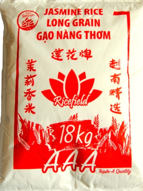 Ryż Jaśminowy Długoziarnisty Wysokiej Klasy AAA Gao Nang Thom Dla Gastronomii 18kg RICEFIELD