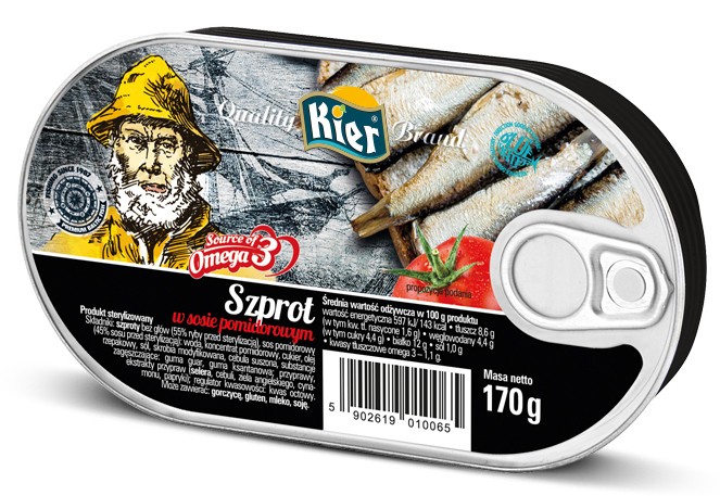 Polski Szprot w Sosie Pomidorowym Omega 3 Sprat in Tomato Sauce 170g KIER