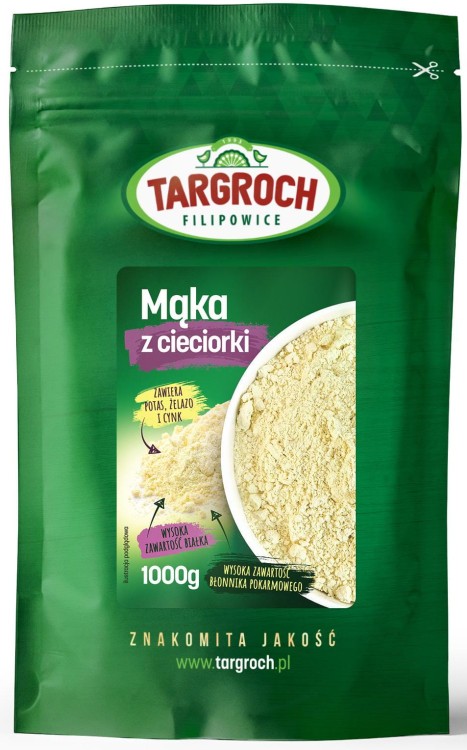 Mąka z Ciecierzycy Czysta Bezglutenowa Świeża Naturalna 1kg 1000g TARGROCH
