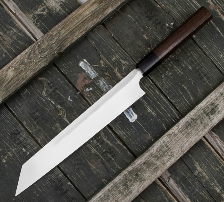 Hideo Kitaoka Shirogami Black Oktagon Nóż Kiritsuke 24cm