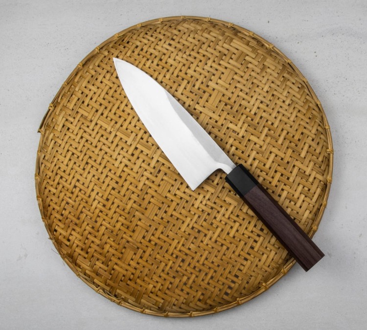 Hideo Kitaoka Shirogami Black Oktagon Nóż Deba 18cm