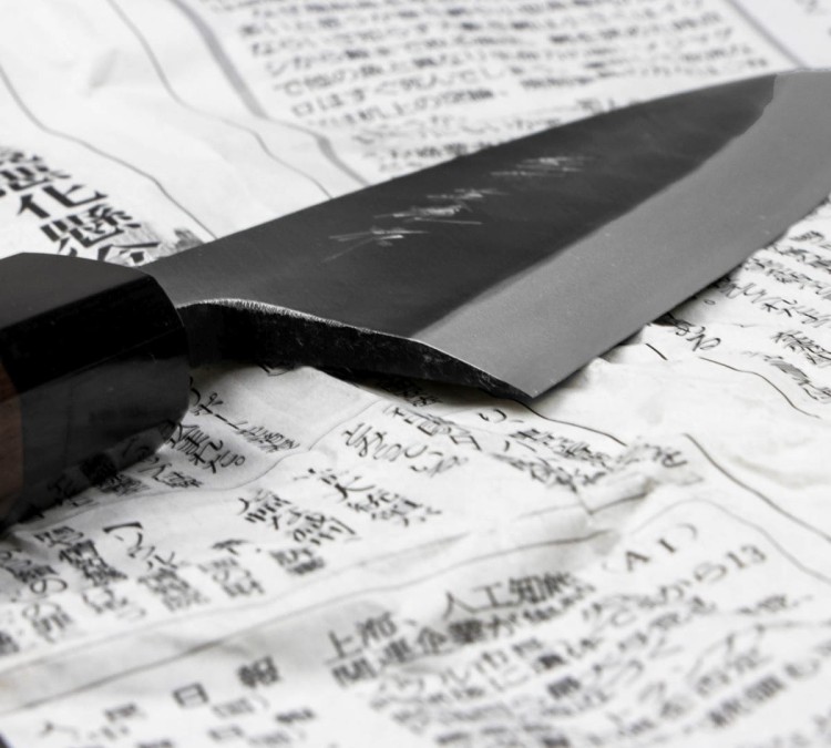 Hideo Kitaoka Shirogami Black Oktagon Nóż Deba 18cm