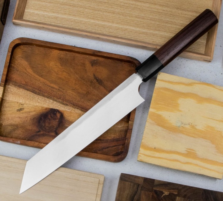 Hideo Kitaoka Shirogami Black Oktagon Nóż Kiritsuke 21cm