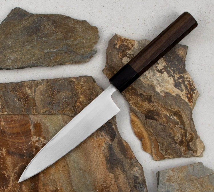 Hideo Kitaoka Shirogami Black Oktagon Nóż Kaisaki 15cm