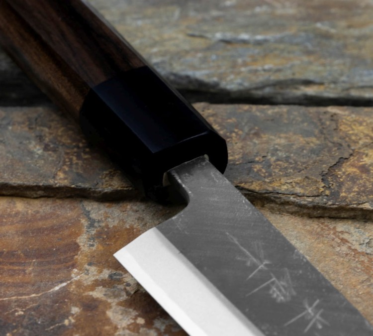 Hideo Kitaoka Shirogami Black Oktagon Nóż Kaisaki 15cm