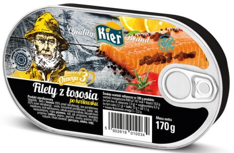 Filety z Łososia Po Królewsku w Puszce Omega 3 King Salmon Filets 170g KIER