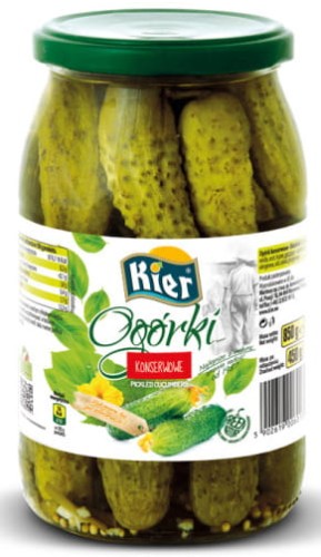 Ogórki Konserwowe w Zalewie w Słoiku Do Sałatki Pickled Cucumbers 850g KIER