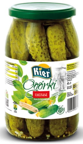 Ogórki Konserwowe w Zalewie w Słoiku Do Sałatki Pickled Cucumbers 850g KIER