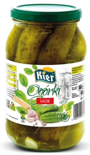 Kiszone Ogórki Kwaszone w Zalewie w Słoiku Pickled Cucumbers 860g KIER