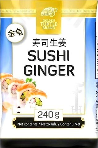 Imbir Marynowany Do Sushi Biały Naturalny Oczyszcza Kubki Smakowe 240g GOLDEN TURTLE BRAND