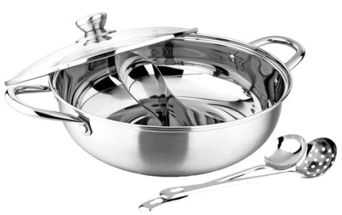 Chiński Garnek Fondue Dzielony Hot Pot Średnica 28cm Stal Nierdzewna CHARMS