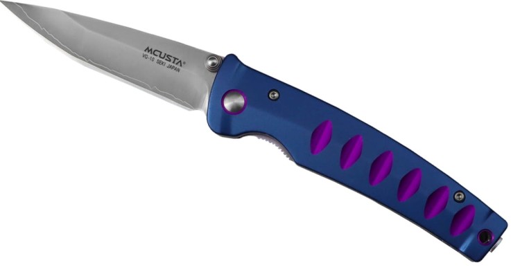 Mcusta Zanmai Katana VG-10 Blue/Purple Japoński Ostry Nóż Składany 8,5cm