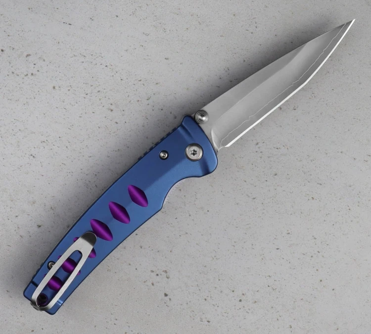 Mcusta Zanmai Katana VG-10 Blue/Purple Japoński Ostry Nóż Składany 8,5cm