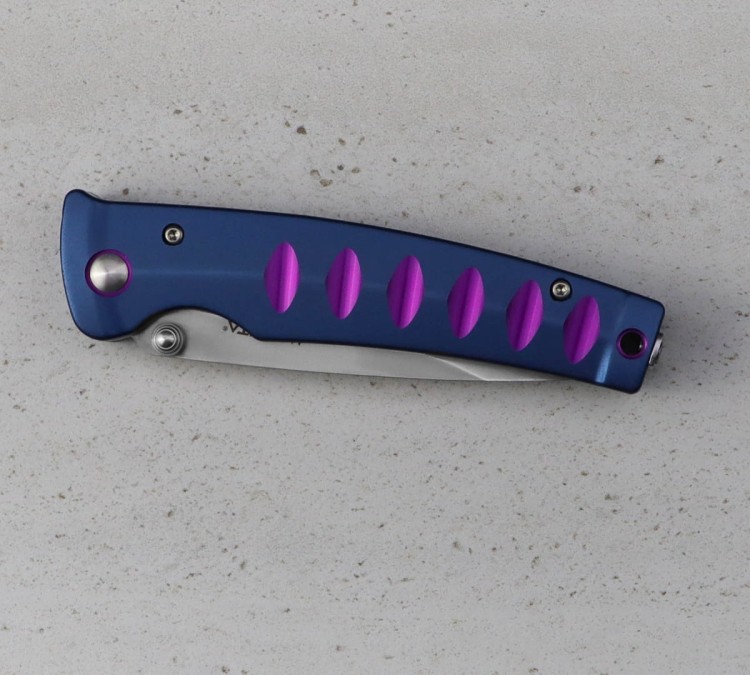 Mcusta Zanmai Katana VG-10 Blue/Purple Japoński Ostry Nóż Składany 8,5cm