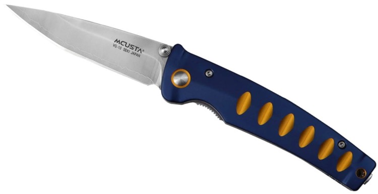 Mcusta Zanmai Katana VG-10 Blue/Orange Japoński Ostry Nóż Składany 8,5cm