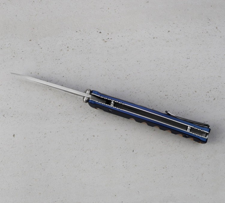 Mcusta Zanmai Katana VG-10 Blue/Orange Japoński Ostry Nóż Składany 8,5cm