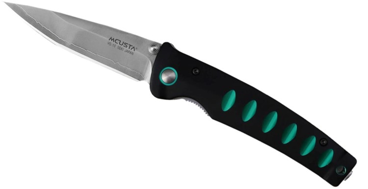 Mcusta Zanmai Katana VG-10 Black/Green Japoński Ostry Nóż Składany 8,5cm