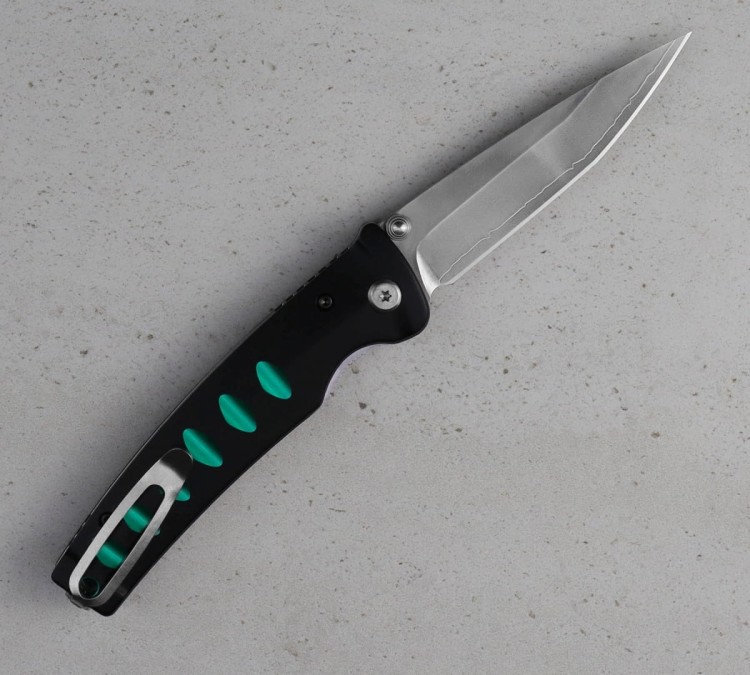 Mcusta Zanmai Katana VG-10 Black/Green Japoński Ostry Nóż Składany 8,5cm