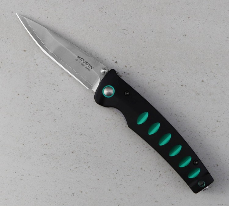 Mcusta Zanmai Katana VG-10 Black/Green Japoński Ostry Nóż Składany 8,5cm