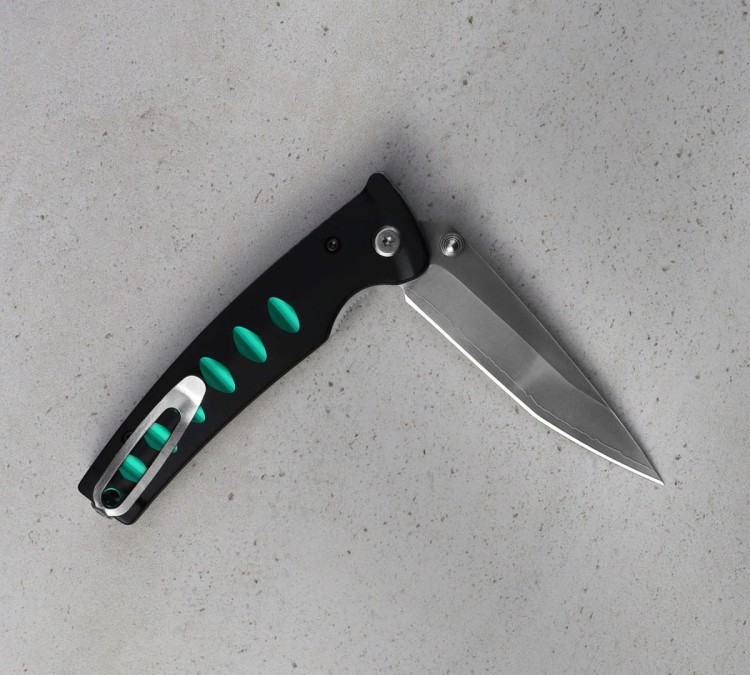 Mcusta Zanmai Katana VG-10 Black/Green Japoński Ostry Nóż Składany 8,5cm