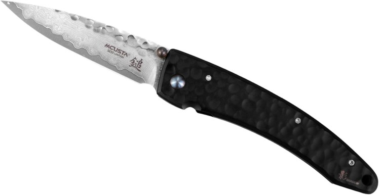 Mcusta Zanmai Forge Black Damascus Japoński Ostry Nóż Składany 8,5cm