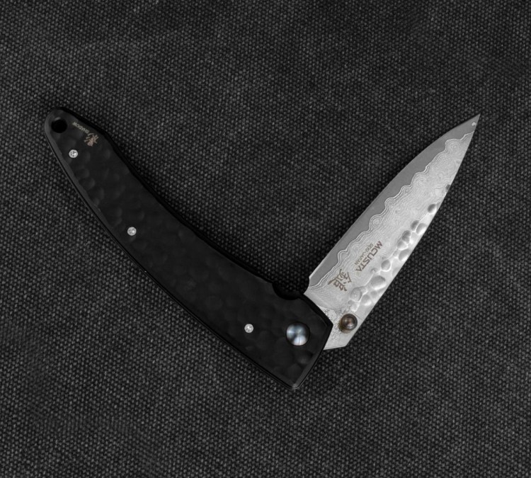 Mcusta Zanmai Forge Black Damascus Japoński Ostry Nóż Składany 8,5cm
