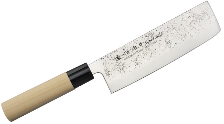 Satake Nashiji Natural Japoński Zestaw 2 Noży Santoku 17cm i Nakiri 16cm w Drewnianym Etui