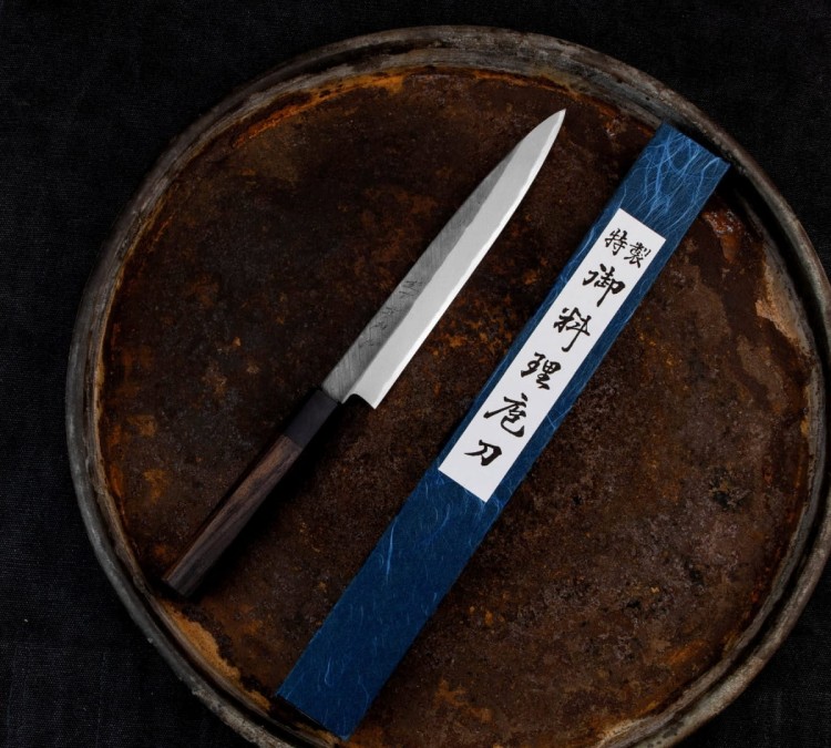 Hideo Kitaoka Shirogami Black Oktagon Japoński Nóż Yanagi Sashimi Do Sushi 21cm