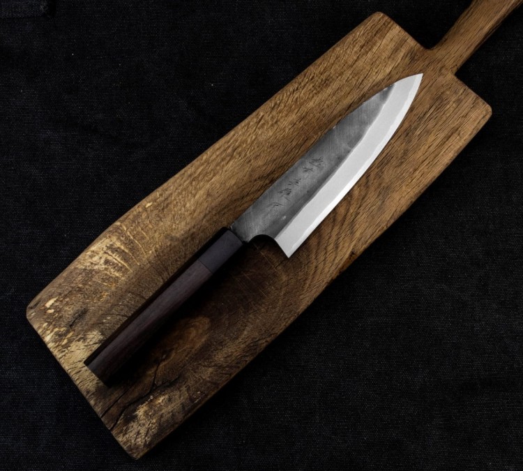 Hideo Kitaoka Shirogami Black Oktagon Nóż Funayuki 18cm