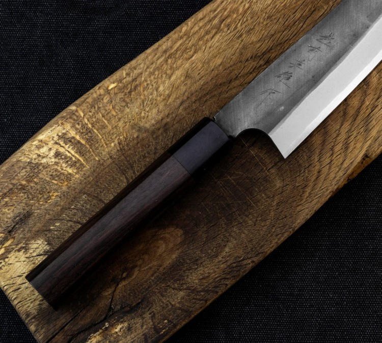 Hideo Kitaoka Shirogami Black Oktagon Nóż Funayuki 18cm