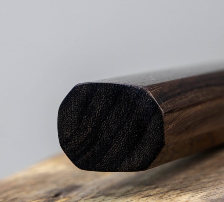 Hideo Kitaoka Shirogami Black Oktagon Nóż Funayuki 18cm